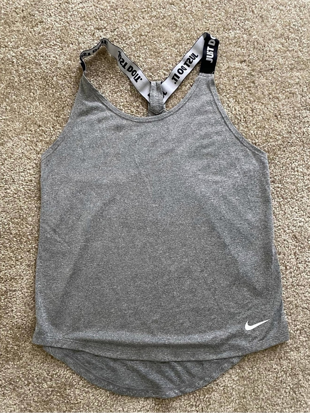 Nike Dri-FIT Just Do It Gray Racerback Workout Tank Top Size X- Small